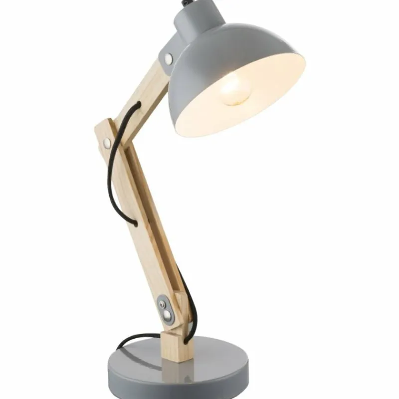 Luminaires Scandinaves-Luminaires Globo Lighting Lampe à poser Globo TONGARIRO Bois clair, 1 lumière