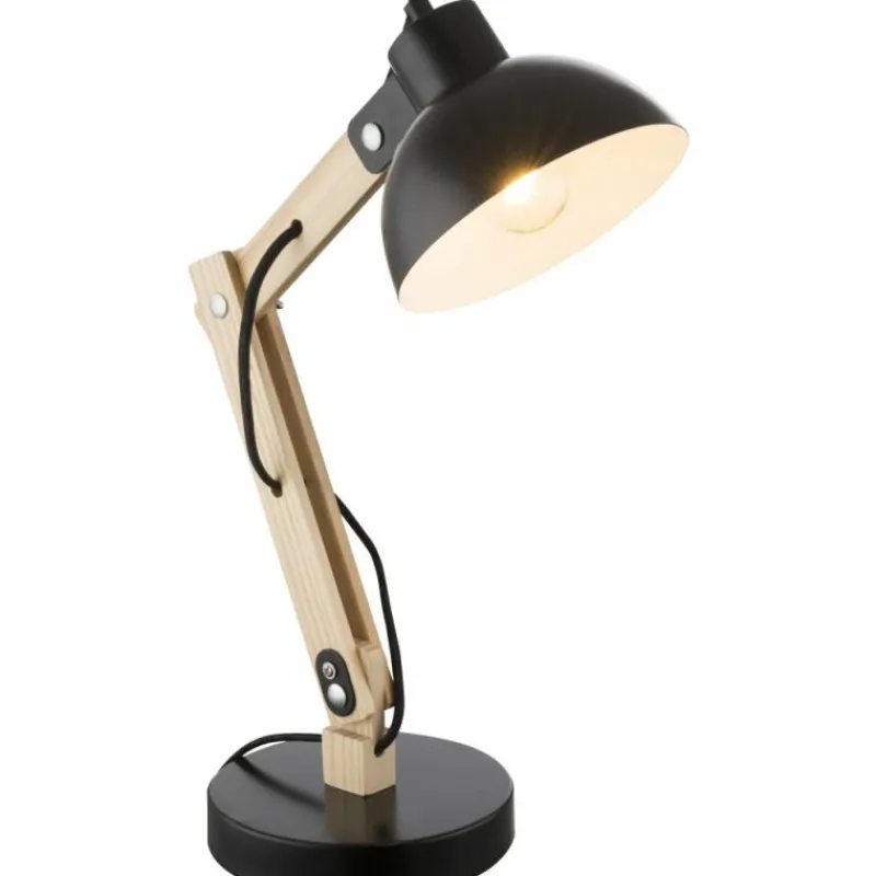 Luminaires Scandinaves-Luminaires Globo Lighting Lampe à poser Globo TONGARIRO Bois clair, 1 lumière