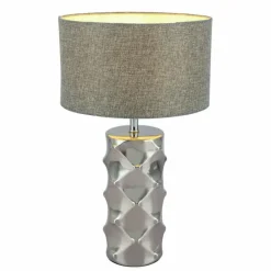 Lampes En Tissu-Luminaires Globo Lighting Lampe à poser Globo TRACEY Gris, 1 lumière