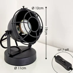 hofstein Lampe à poser Glostrup Noir, 1 lumière