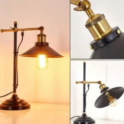 Lampes Dorées-hofstein Lampe à poser Gudem Noir doré, 1 lumière