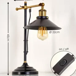 Lampes Dorées-hofstein Lampe à poser Gudem Noir doré, 1 lumière