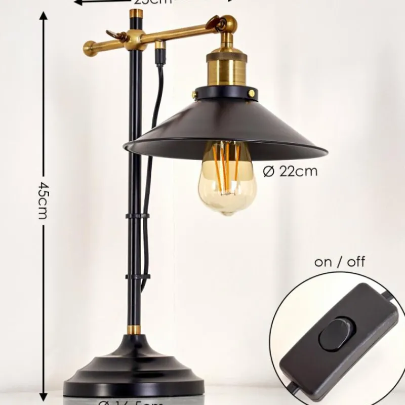 Lampes Dorées-hofstein Lampe à poser Gudem Noir doré, 1 lumière