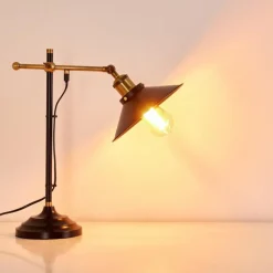 Lampes Dorées-hofstein Lampe à poser Gudem Noir doré, 1 lumière