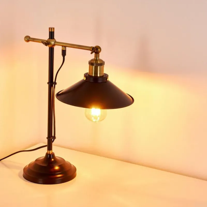 Lampes Dorées-hofstein Lampe à poser Gudem Noir doré, 1 lumière