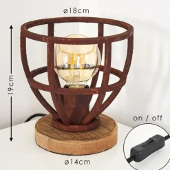 Lampes Industrielles-hofstein Lampe à poser Haervej Bois clair, Rouille, 1 lumière