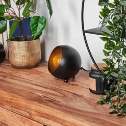 Lampes Dorées-hofstein Lampe à poser Hajo Noir doré, 1 lumière