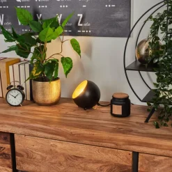 Lampes Dorées-hofstein Lampe à poser Hajo Noir doré, 1 lumière