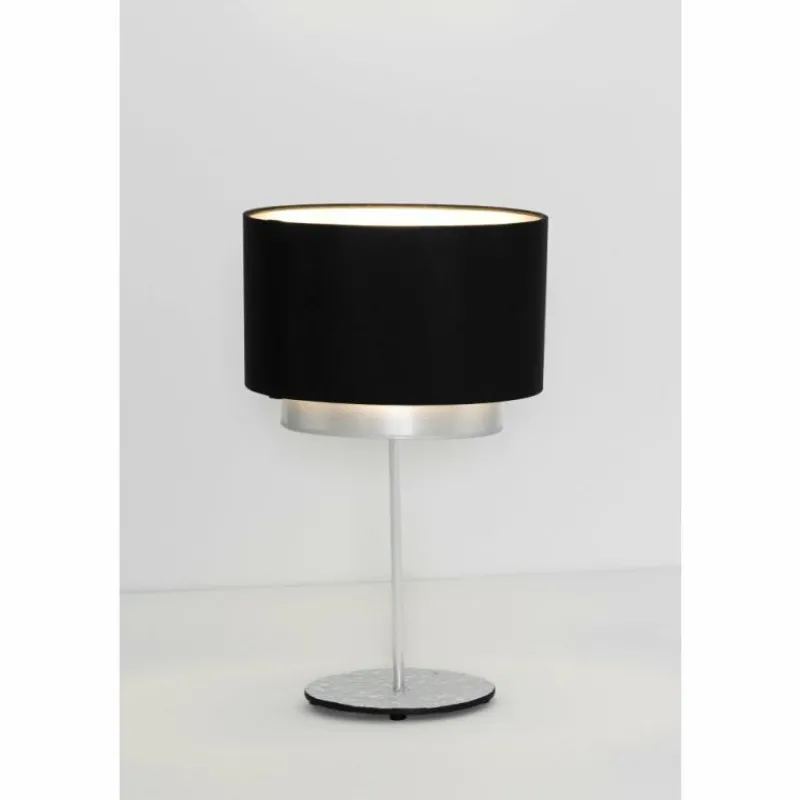 Lampes En Tissu-Luminaires Holländer Lampe à poser Holländer MATTIA OVAL Argenté, 1 lumière