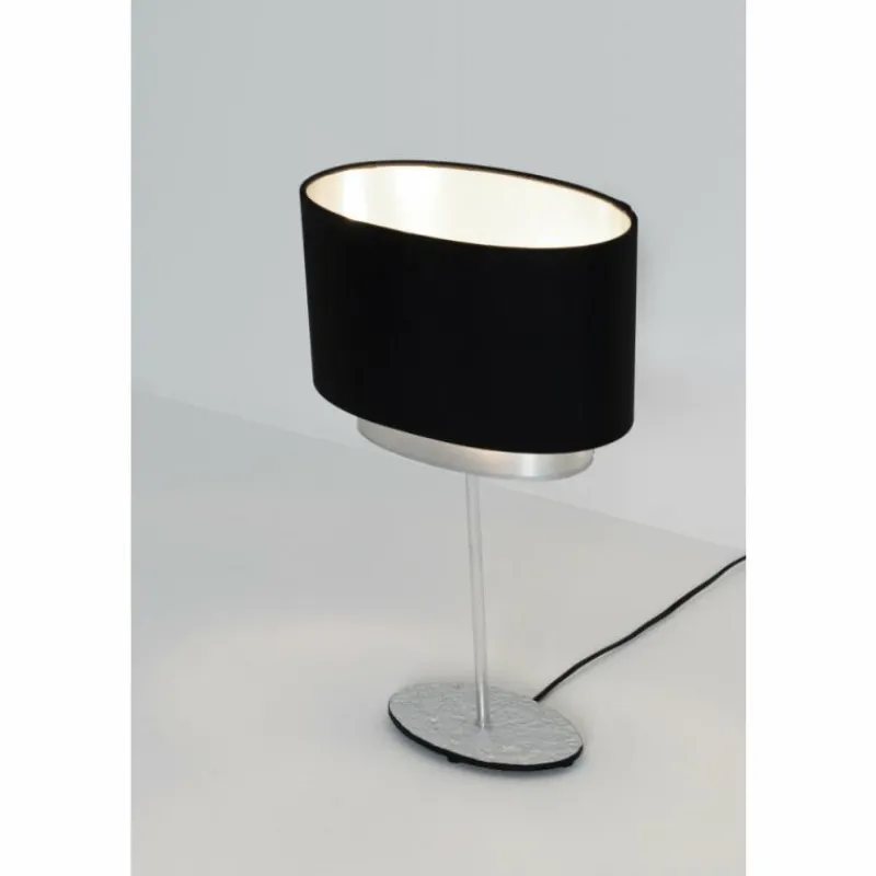 Lampes En Tissu-Luminaires Holländer Lampe à poser Holländer MATTIA OVAL Argenté, 1 lumière
