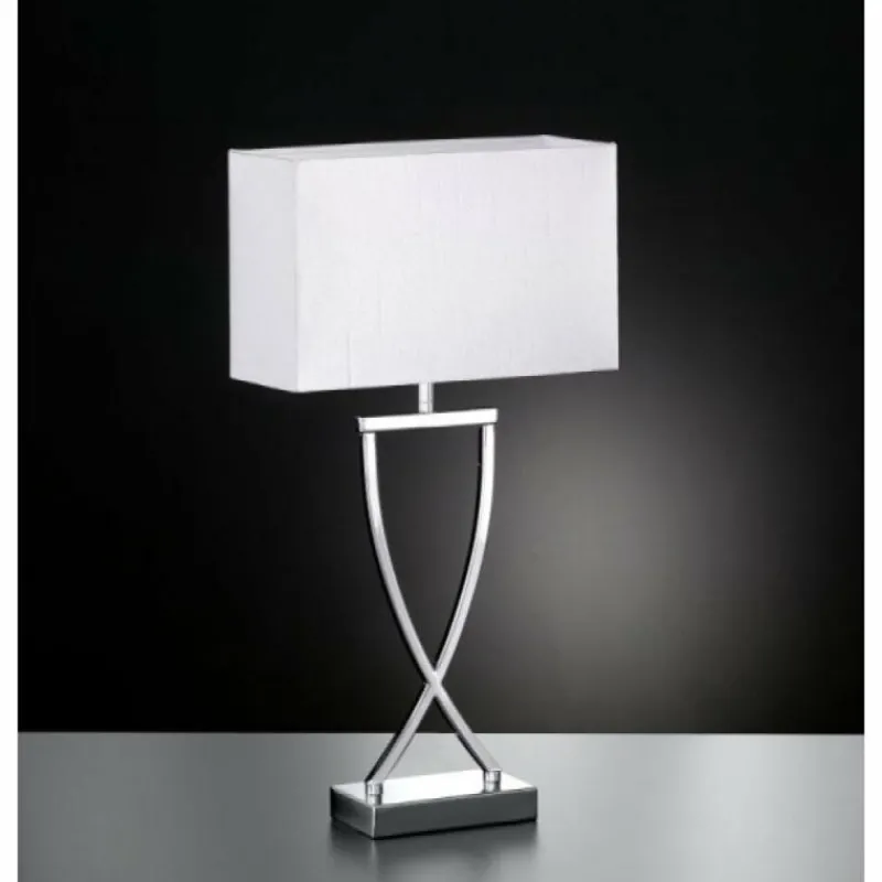 Lampes En Tissu-Luminaires Fischer & Honsel Lampe à poser Honsel Anni Chrome, 1 lumière