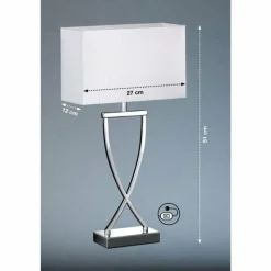 Lampes En Tissu-Luminaires Fischer & Honsel Lampe à poser Honsel Anni Chrome, 1 lumière