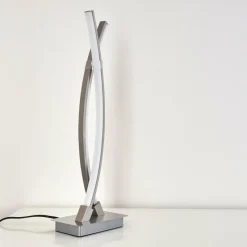 hofstein Lampe à poser Horpmaal LED Nickel mat, 2 lumières* Lampes À Poser