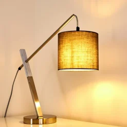 Lampes En Tissu-hofstein Lampe à poser Huemoz Nickel mat, 1 lumière