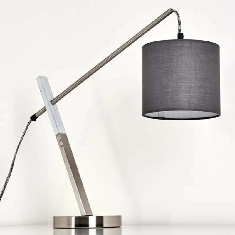 Lampes En Tissu-hofstein Lampe à poser Huemoz Nickel mat, 1 lumière