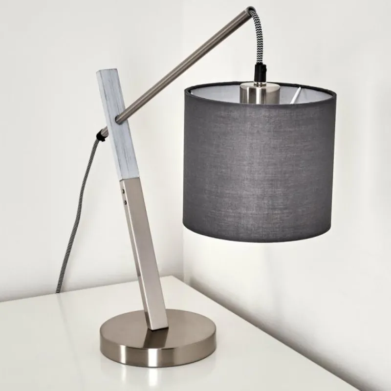 Lampes En Tissu-hofstein Lampe à poser Huemoz Nickel mat, 1 lumière