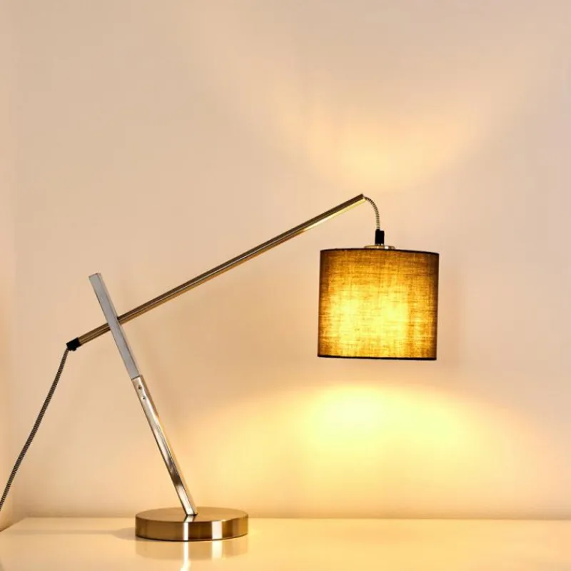 Lampes En Tissu-hofstein Lampe à poser Huemoz Nickel mat, 1 lumière