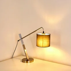 Lampes En Tissu-hofstein Lampe à poser Huemoz Nickel mat, 1 lumière