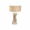 Lampes En Tissu-Luminaires Ideallux Lampe à poser Ideal Lux DRIFTWOOD Bois clair, 1 lumière