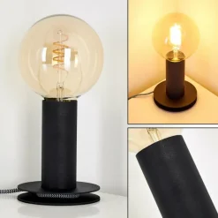 Lampes Vintages & Rétros-hofstein Lampe à poser Kimstad Noir, 1 lumière