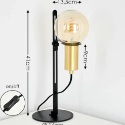 Luminaires Rustiques-hofstein Lampe à poser Kirehito Or, Laiton, Noir, 1 lumière