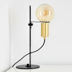 Luminaires Rustiques-hofstein Lampe à poser Kirehito Or, Laiton, Noir, 1 lumière