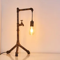 Lampes Dorées-hofstein Lampe à poser Kolyma Brun, Noir doré, 1 lumière