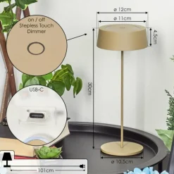 Lampes Dorées-hofstein Lampe à poser Kouvi LED Or, 1 lumière