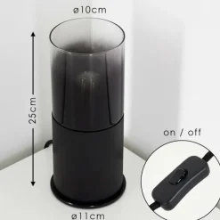 hofstein Lampe à poser Kuparuk Fumée, Noir, 1 lumière