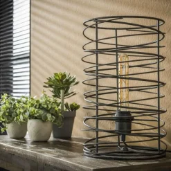 Lampes Industrielles-hofstein Lampe à poser Laghalerveen Anthracite, 1 lumière