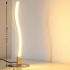 Luminaires Leuchten Direkt Lampe à poser Leuchten-Direkt Wave LED Acier inoxydable, 1 lumière* Éclairage Led