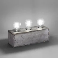 Lampes Industrielles-Luminaires Leuchten Direkt Lampe à poser Leuchten-Direkt SAMIA Gris, 3 lumières