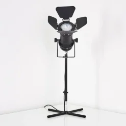 Lampes Vintages & Rétros-hofstein Lampe à poser Lichinga Chrome, Noir, 1 lumière