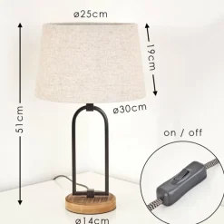 Lampes En Tissu-hofstein Lampe à poser Logumkolster Brun, Noir, 1 lumière