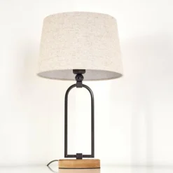 Lampes En Tissu-hofstein Lampe à poser Logumkolster Brun, Noir, 1 lumière