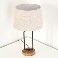 Lampes En Tissu-hofstein Lampe à poser Logumkolster Brun, Noir, 1 lumière