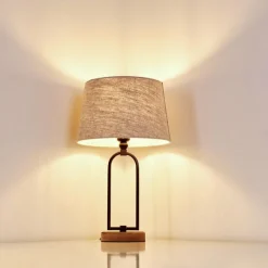 Lampes En Tissu-hofstein Lampe à poser Logumkolster Brun, Noir, 1 lumière