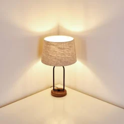 Lampes En Tissu-hofstein Lampe à poser Logumkolster Brun, Noir, 1 lumière