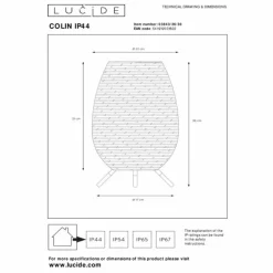 Luminaires Rustiques-Luminaires Lucide Lampe à poser Lucide COLIN LED Or, Laiton, 1 lumière