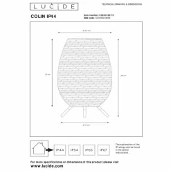 Luminaires Rustiques-Luminaires Lucide Lampe à poser Lucide COLIN LED Noir, 1 lumière