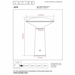 Luminaires Lucide Lampe à poser Lucide JIVE LED Blanc, 1 lumière