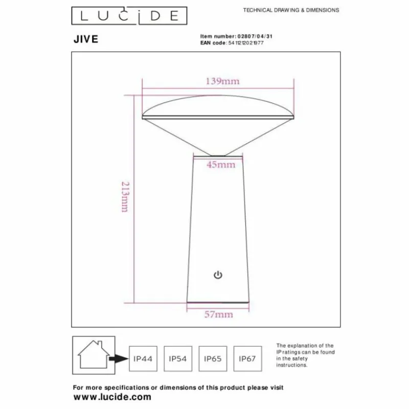 Luminaires Lucide Lampe à poser Lucide JIVE LED Blanc, 1 lumière