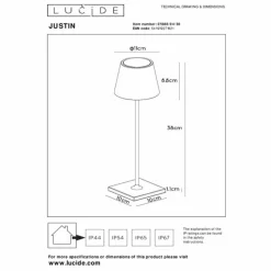 Luminaires Lucide Lampe à poser Lucide JUSTIN LED Noir, 1 lumière