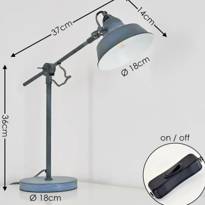 Luminaires Rustiques-hofstein Lampe à poser Luven Gris, 1 lumière