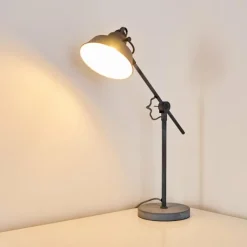 Luminaires Rustiques-hofstein Lampe à poser Luven Gris, 1 lumière