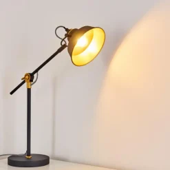 Lampes Dorées-hofstein Lampe à poser Luven Noir, 1 lumière, Télécommandes