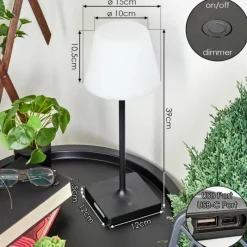 hofstein Lampe à poser Mayordomo LED Noir, 1 lumière