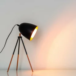 hofstein Lampe à poser MONTREAL Cuivre, Noir, 1 lumière* Lampes À Poser