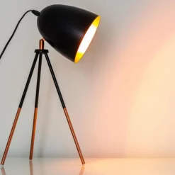 hofstein Lampe à poser MONTREAL Cuivre, Noir, 1 lumière* Lampes À Poser