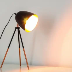 hofstein Lampe à poser MONTREAL Cuivre, Noir, 1 lumière* Lampes À Poser